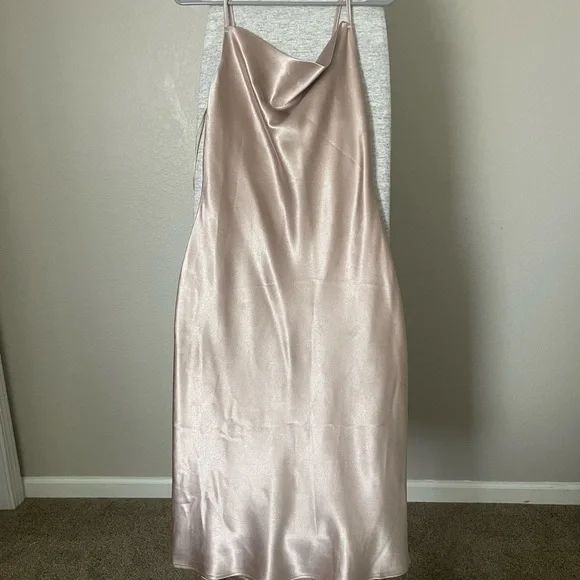 Birdy Grey | Dresses | Birdy Grey Liza Taupe Matte Satin Slip Dress |  Poshmark